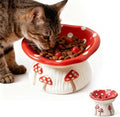 Cat Slow Feeder Bowl, Ceramic Slow Feeder Cat Bowls, Cute Mushroom Elevated Cats Bowl, Anti-Fatigue & Anti-Vomiting by Unknown