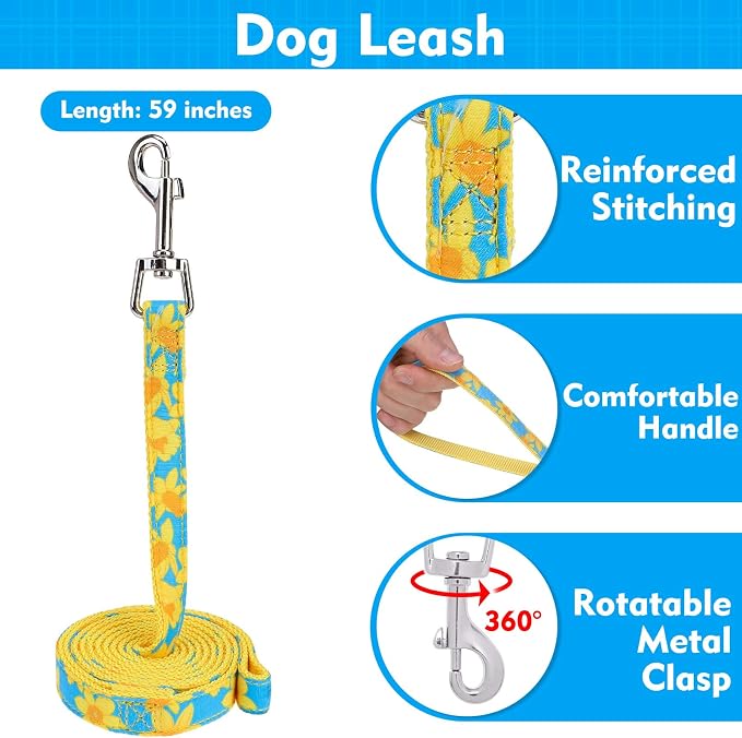 EXPAWLORER Step-in Dog Harness Small Sized and Leash Set | Cute Small Dog Harness No Pull Girl, Breathable Soft Mesh Padded, Adjustable Light Puppy Vest for Dogs Cats, Daffodil M - Image 5