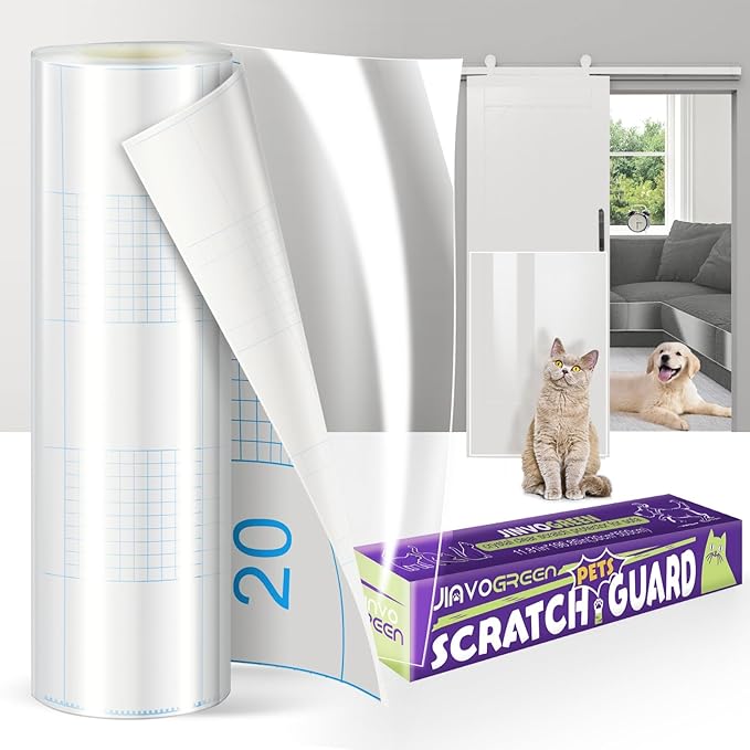 JINVOGREEN Cat Scratch Furniture Protector, 196.8 x 11.8 in | Thickened Transparent Self-Adhesive Couch Protector Designed to Help Shield Furniture from Cat Claws and Scratching by JINVOGREEN