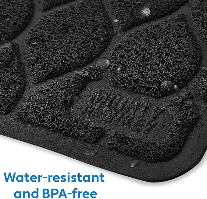 MIGHTY MONKEY Waterproof BPA Free Cat Litter Box Trapping Mat, Easy Clean Floors, Textured Backing, Soft on Sensitive Kitty Paws, Cats Accessories, Less Waste, Stays in Place, 24x17, Black - Image 3