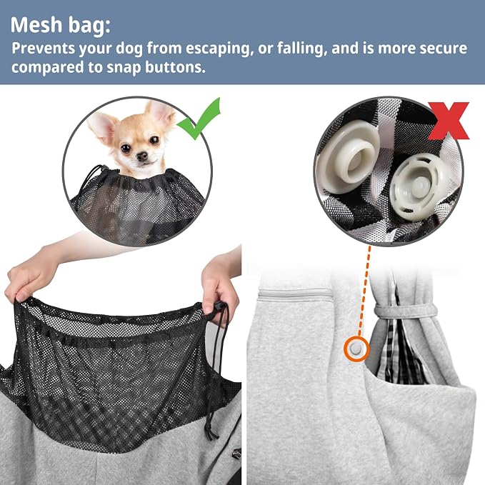 CUBY Dog and Cat Sling Carrier - Hands Free Reversible Pet Papoose Bag - Soft Pouch and Tote Design - Suitable for Puppy, Small Dogs Cats Outdoor - Image 3