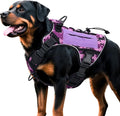 Heavy-Duty Tactical Dog Harness for Large Dogs, No Pull Adjustable Reflective Pet Vest with Molle System, K9 Military-Grade Control for Service Training, Outdoor & 10+ Breeds, Purple Camo, X-Large by Bruvoalon