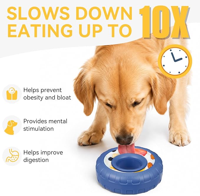 Dog Enrichment Lick Bowl, Bestalk Slow Feeder Lick Mat for Dogs, Freeze Puzzle Licking Bowl for Anxiety Relief, BPA Free Silicone, Dishwasher Safe(Dark Blue,S) - Image 2