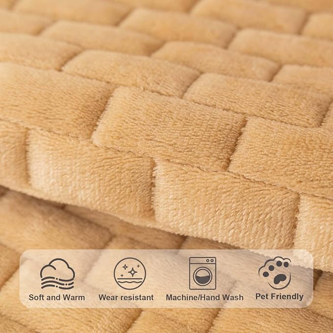 Washable Velvet Dog Couch Cover, Plush Pet Sofa Furniture Protector for 2-3 Cushion Couch, Non-Slip Washable Cover for Dogs(1PC/27.6"x59.1",Khaki) - Image 4
