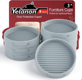 Yelanon Furniture Coasters - 8 Pcs 3'Round Rubber Furniture Caster Cups - Non Slip Pads Hardwood Floors Non Skid Grippers - Anti Slide Floor Protector for Bed Couch Stoppers Gray by Yelanon