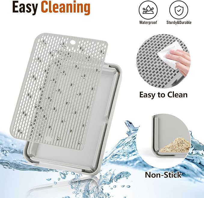 Cat Litter Box Step, Cat Step with Detachable Splash-Proof Baffles, Grey | Litter Box Ramp with Filter Function, Litter Catcher for Kittens & Elderly Cats, Non-Slip Cat Litter Mat Pedal, Easy to Clean - Image 6