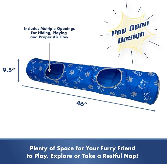 NFL Detroit Lions Cat Tunnel Tube Toy with Plush Football Catnip and Feathers Collapsible Tunnel for Cats to Play, Peek and Hide, Sporty & Fun Cat Tunnel Toy with Team Logo All-Over Design! - Image 6