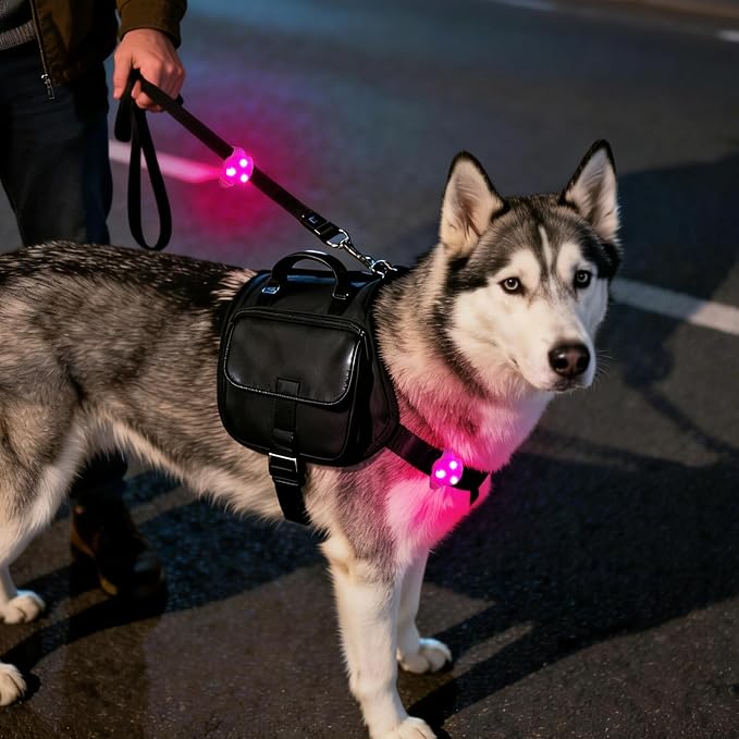 LaRoo Dog Lights for Night Walking, LED Dog Collar Lights for Nighttime, Clip On Light up Dogs Collar Walking Light (Pink) - Image 8