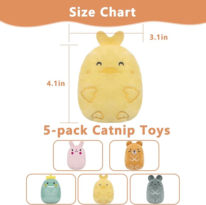 5pcs Catnip Toys, Funny cat Toy, bite Resistant cat Toys | Indoor Cartoon cat Toys for cat,cat chew Toys - Image 2