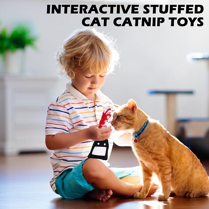EXPAWLORER Cat Catnip Toys- 6 Pcs Halloween Interactive Stuffed Knife Nip Toy for Indoor Cats, Bite Resistant Chew Toys Teeth Cleaning Gift for Kitten - Image 6