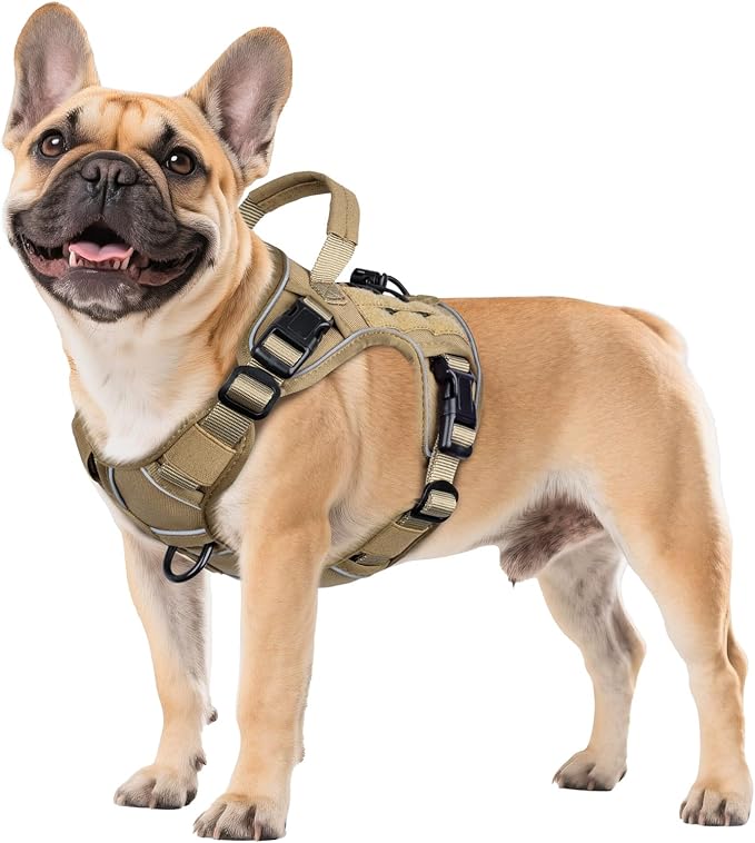 WINGOIN Tactical Dog Harness for Small Dogs,Heavy Duty No Pull Dog Harness | with Handle,Adjustable Reflective,Military K9 Style,Big Size Dog Vest,for German Shepherd,for Walking Training Hunting by WINGOIN