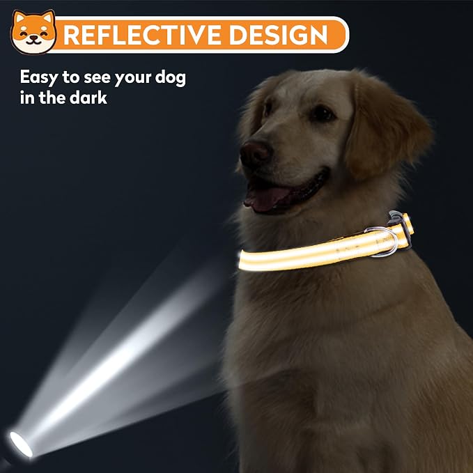 Reflective Dog Collar, Adjustable Soft Neoprene Padded Nylon Pet Collars with Buckle for Small Dogs, Yellow,S | Breathable Nylon for Small Dogs,Tear-Resistant Webbing,Chafe‑Free on Walks and Hikes,Metal D-Ring,Night Safety - Image 6