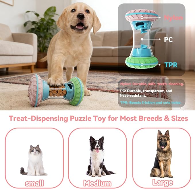 MateeyLife Interactive Dog Puzzle Toy for Small Medium Large Dogs | Adjustable Treat Dispensing Slow Feeder, Interactive Dog Toys Roller, Boredom Relief Enrichment Toys to Keep Them Busy - Image 2