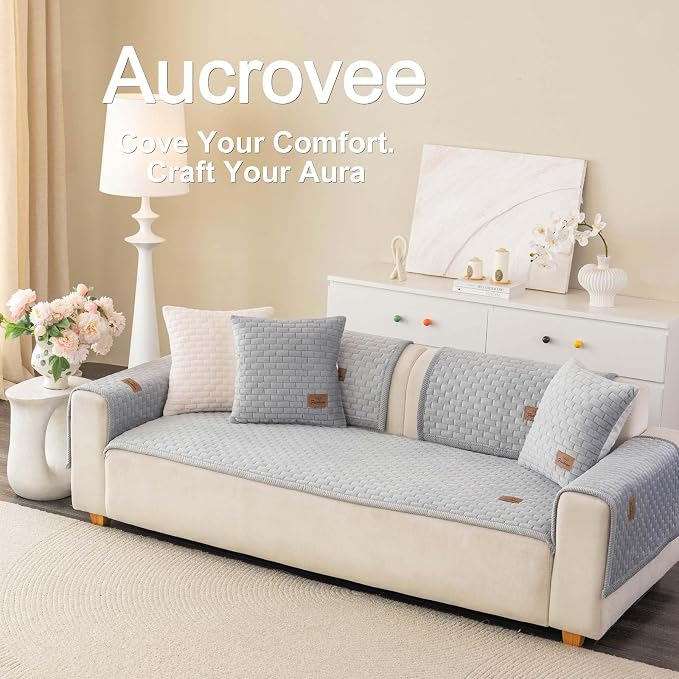 Washable Velvet Dog Couch Cover, Plush Pet Sofa Furniture Protector for 2-3 Cushion Couch, Non-Slip Washable Cover for Dogs(1PC/27.6"x70.9",Light Grey) - Image 3