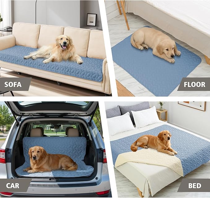Ameritex Waterproof Pet Bed Cover Anti-Slip Dog Bed Blanket for Sofa and Furniture Waterproof New Pattern Design (Lightblue, 30x90 Inch (Pack of 1)) - Image 3