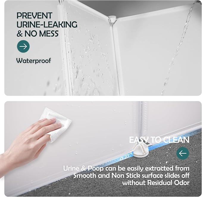 MEEXPAWS Cat Litter Box Enclosure, Splash Guard High Walls with Litter Mat | Small Litter Box Pee Shield, DIY Plastic Sheets Easy Clean, Litter Containment, Privacy Screen, Wall Protector - Image 3
