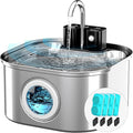 Lawfery 3.2L/108oz Wireless Stainless Steel Cat Water Fountain | Battery Operated Cordless Design with 3 Modes, Pet Drinking Fountain for Cats and Small Dogs, 4 Filters & 4 Sponges by Lawfery