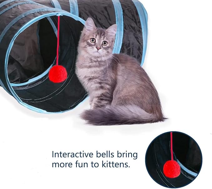 Cat Tunnel, Collapsible Tube with 1 Play Ball Kitty Toys, 3 Ways Cat Tunnels for Indoor Cats, Puppy, Kitty, Kitten, Rabbit - Image 5