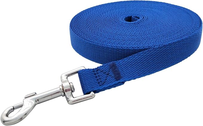 Nylon Training Dog Leash for Small Medium Large Dogs, 15ft 20ft 30ft 50ft Long Leash Dog/Puppy Lead for Obedience Recall Training, Camping (20ft, Blue) - Image 3