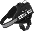 MUMUPET Service Dog Vest, No Pull & Reflective Dog Harness, Black, L | Easy Control Handle, Soft & Breathable Padding, Adjustable Fit for Small to Large Dogs, 2 Removable Patches by mumupet