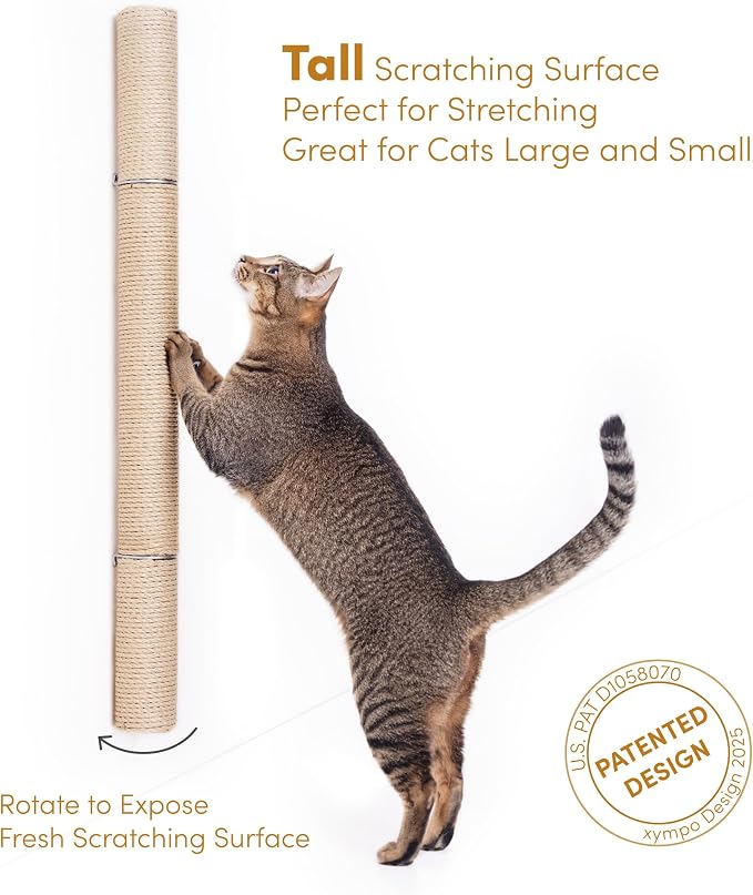 34" Wall Mounted Cat Scratcher, Sisal Scratching Post - Image 4