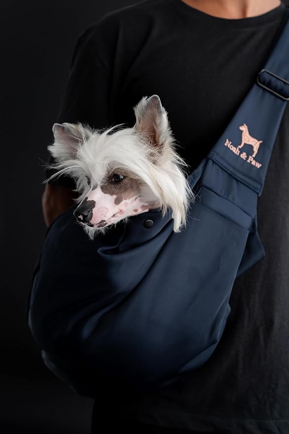 Noah & Paw Dog Sling Carrier for Small Dogs 5-18lb, Dog Sling for Small Dogs and Cats, Dog Carrier with Adjustable Padded Strap, Premium Twill, Lined with Fur, Double Safety Feature, Machine Washable - Image 7