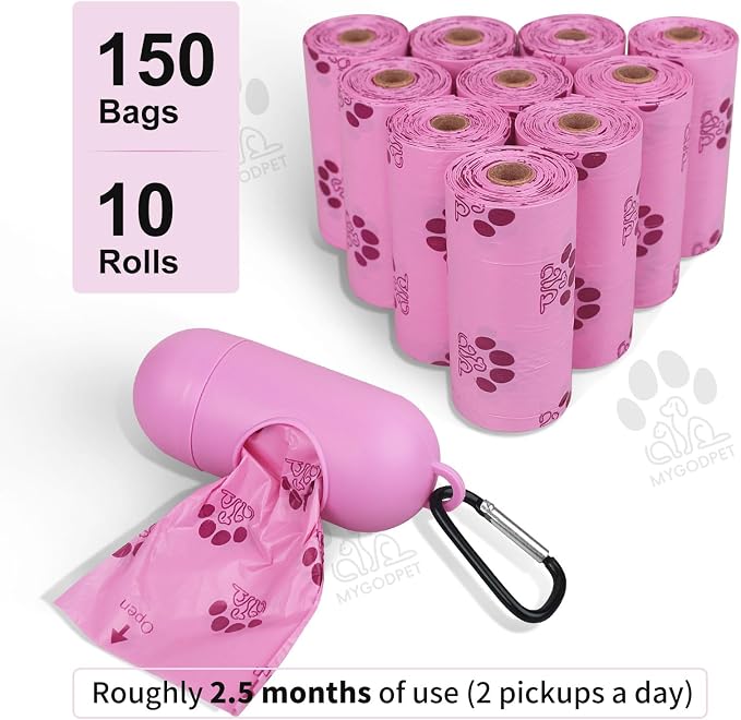 Dog Poop Bags Rolls with Dispenser 150 Count Biodegradable Bags for Dog and Cat Lavender Scented Waste Bag Leak Proof Doggie Poop Bag Doggy Trash Bag Purple - Image 7