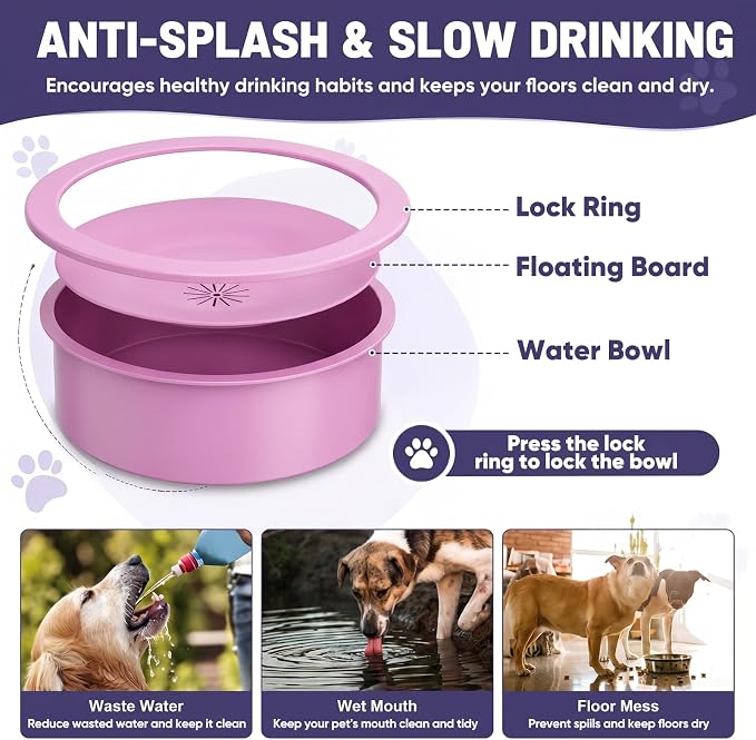 XIAZ Elevated Dog Bowls Large Breed Raised Dogs Bowl Stand Large/Medium Sized Dog Slow Feeder Dogs Bowls Food Water Stands 5 Heights Adjustable 9/11/12/14in Pet Feeder Dish Station - Image 6
