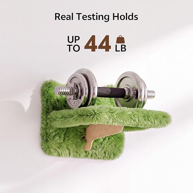 16-in-1 Cat Wall Shelves, Cat Furniture w/Tunnel & Bridge, Green | Wall Mounted Cats Shelf Set with Plush Fabric, Cat Climbing Wall Systems for Adult Cats, with Scratching Posts, Condos - Image 4