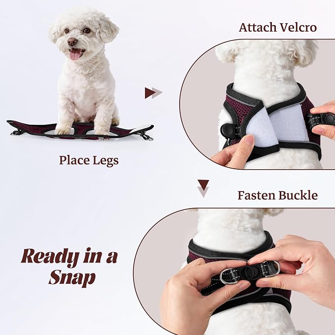 No Pull Dog Puppy Harness and Leash Set Reflective Mesh Vest Medium - Image 4