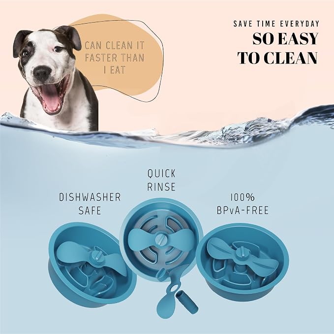 AVERYDAY Slow Feeder Dog Bowls for Medium Breed, 1.5 Cups Engagement Food Puzzle Bowl with Spinning Slow Feeder Insert, Non-Slip Base, Fits for Raised Stand, Hard Maze Design for Medium and Small Dogs - Image 7