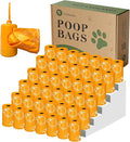 Citrus Scented Dog Poop Bags - 42 Rolls 630 counts Leak Proof | Extra Large 13x9 Inch Orange Dog poop bags rolls with Dispensers, Fragrance Bags for Dogs Walking and Cat Litter by Petrhythm