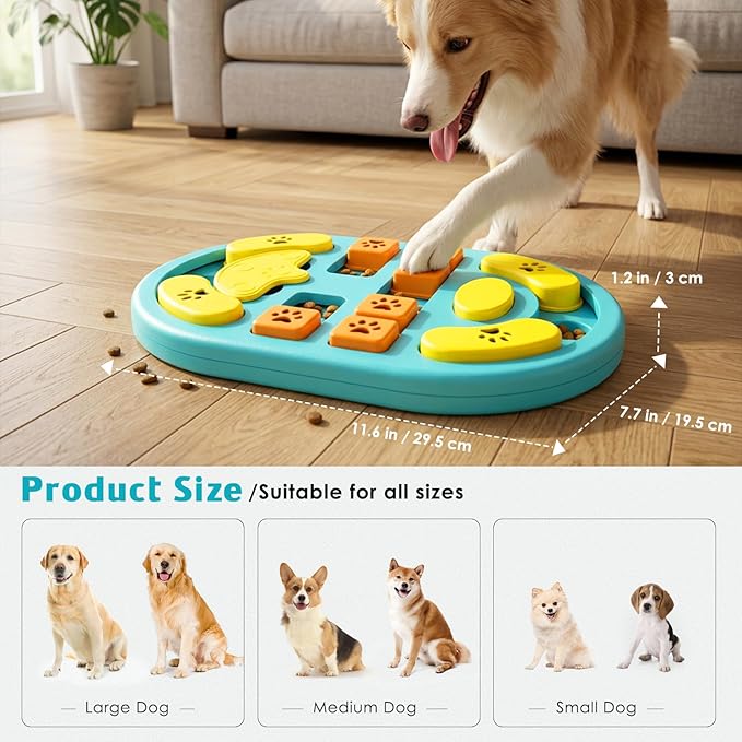 Dog Puzzle Toy, Interactive Treat Dispensing Toys, Blue | Dog Enrichment Toys, IQ Training & Mental Stimulation, Non-Slip Slow Feeder, For Puppies Small Medium Large Dogs Cats - Image 4