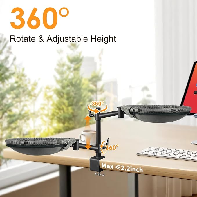 Cat Desk Bed, 360° Rotating & Height Adjustable Desk Cat Nest, Elevated Breathable Cats Bed for Desk with Removable Washable Cover for Indoor Kitten Cats-Maximum Hold Up to 40lb - Image 4