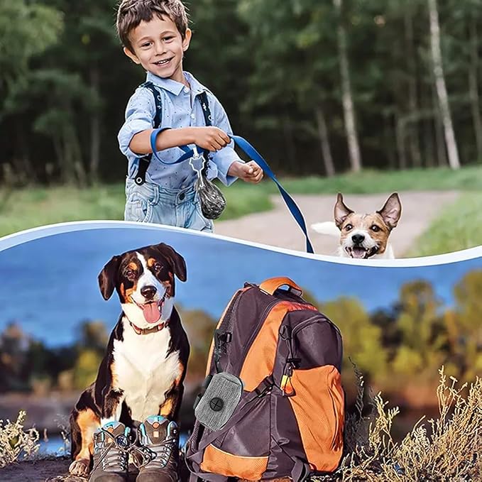 2pcs Dog Poop Bag Holder with 2 Hands-free holder Poop Bag Dispenser Pet Dog Waste Bag Dispenser Leash Attachment Fits Any Dog Leash for Dog Cat and Other Pets(Gray) - Image 8