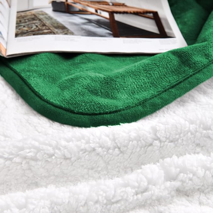 Soft Waterproof Blanket for Bed Couch Sofa, Green, 60x80 inches | Liquid Pee Proof Pet Blanket for Dog Puppy Cat, Reversible Sherpa Fleece Blanket for Couch Cover, Furniture Protector - Image 6