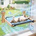 SZEE Cat Window Perch, Cooling Window Cat Bed with Cooling Mat, Foldable Pet Perch Hammock with Sturdy Wooden Frame & Large Suction Cup, with Soft Flannel Plush Backing for All-Season Use by SZEE