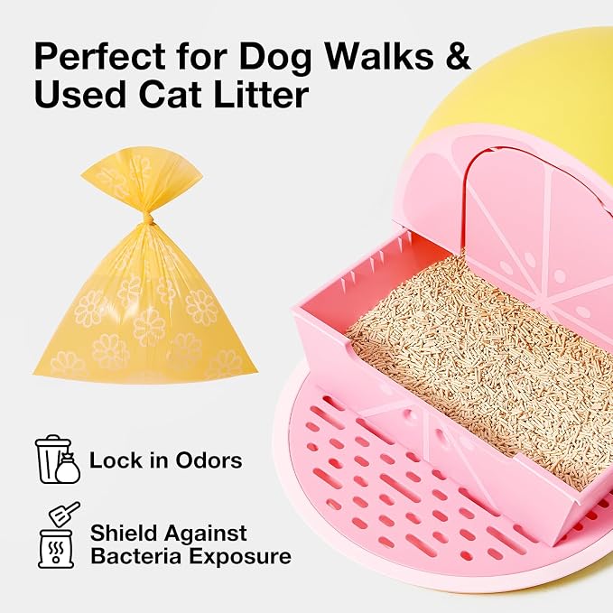 VETRESKA Daisy Scented Dog Poop Bags, 540 Counts, Leak-proof | Extra Thick and Large Pet Waste Bags for Dog Walking and Cat Litter, 36 Refill Rolls - Image 5