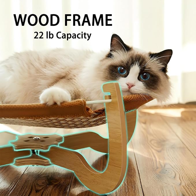 Summer Rattan Breathable Cat Bed，Pet Cooling Mat，Detachable pet Hammock, cat Hammock - Image 6
