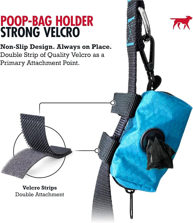 Tuff Pupper Dog Poop Bag Holder | Works with Any Dog Leash | Zippered Waste Bag Dispenser | Waterproof with Rust-Proof Clip | Convenient Lightweight Design | Includes 2 Rolls of Leak-Proof Bags - Image 5