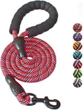 2/4/5/6 FT Dog Leash with Comfortable Padded Handle and Highly Reflective Threads for Small Medium and Large Dogs (5FT-1/2'', Black Pink) by BAAPET