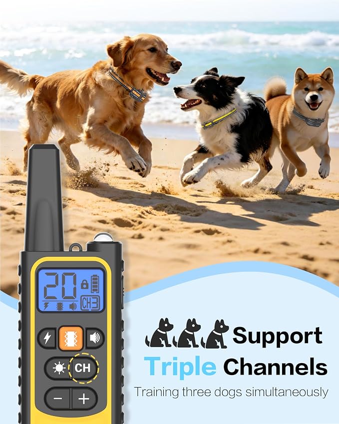 Dog Shock Collar 2 Pack, Rechargeable Dog Training Collar with Remote for Large Medium Small Dogs, 3300FT Waterproof Shock Collar with Beep Vibration and Shock Modes - Image 2