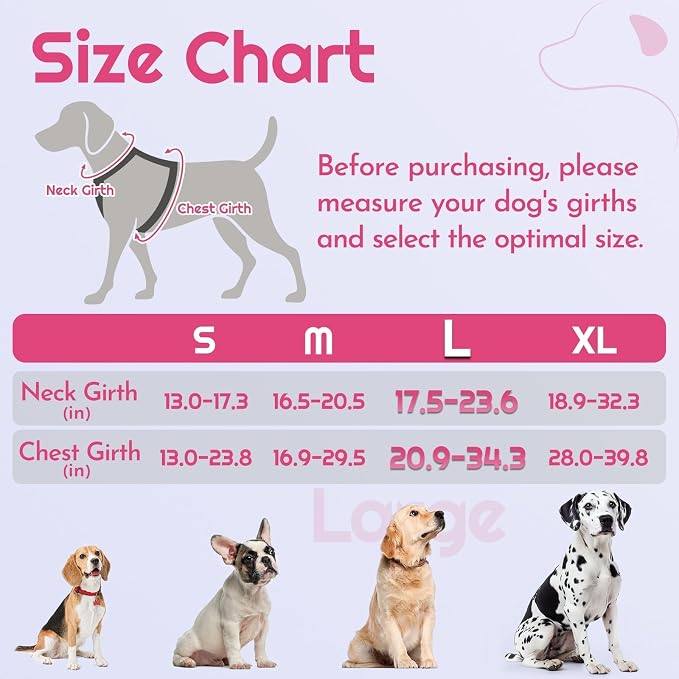 Eagloo Dog Harness No Pull for Large Dogs, Easy On & Off with 3 Buckles | No Choke with Front Clip, Adjustable Fit, MOLLE System, Reflective Vest, Easy Control for Walking, Pink & Black, Large - Image 2