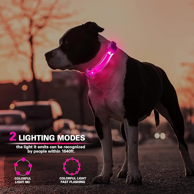 2 Pack LED Light for Dog Leash Harness, Light Up Dog Collar with Nylon Stickers, Waterproof Glow Light Easy to Attach to Collar Leash and Harness, Safety LED Light Up Band for Dogs at Night Walking - Image 2
