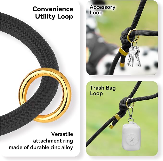 5FT Dog Leash Puppy Cat Rope Lead for Small Medium Large Dogs | Black, with Anti-tangle Swivel Clip, Traffic Non-slip Grip Handle for Extra Control, Ideal for Daily Walks and Training - Image 6