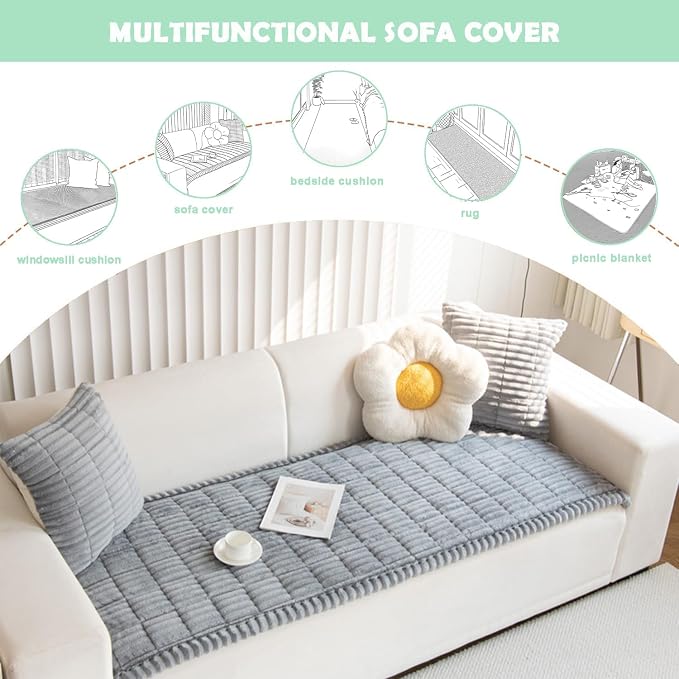 ZQFFB Couch Cover for Dogs Washable Non-Slip Pet Friendly Sofa Protector | Multiple Sizes Dog Blanket Fit Sectional Sofas & Loveseats, Prevents Pet Hair, Scratches & Stains - Image 3