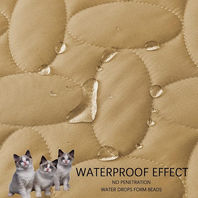 Ameritex Waterproof Pet Bed Cover Anti-Slip Dog Bed Blanket for Sofa and Furniture Waterproof New Pattern Design (Sand, 30x90 Inch (Pack of 1)) - Image 3