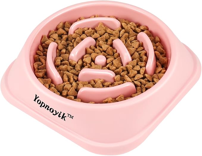 Slow Feeder Dog Bowls for Medium Dogs & Cats | Non-Slip Base, Anti-Choking Design, Reduces Bloating & Overeating, Easy to Clean, 1.5-2 Cups by Yopnoyik
