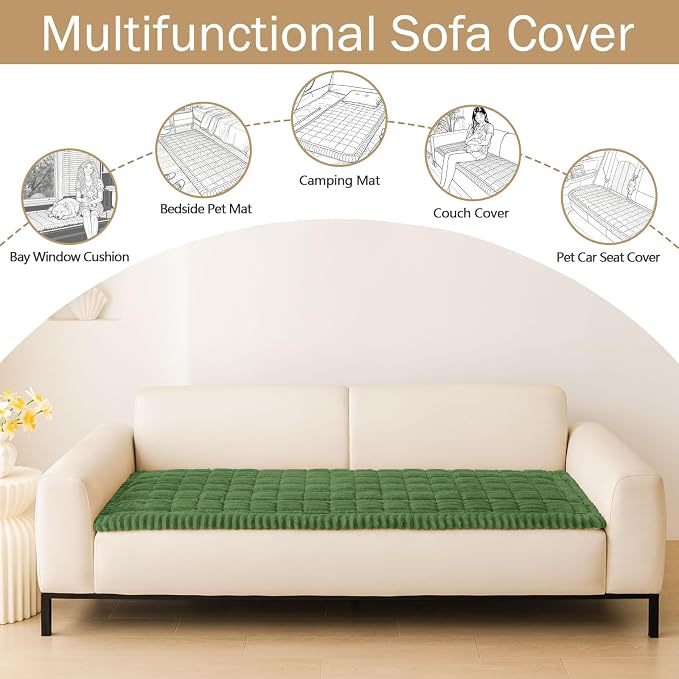 hyha Couch Cover for Dogs, Washable Non Slip Plush Flannel Sofa Protector | Thick Flannel, Anti-Slip Backing, Pet Hair & Scratch Protection, Fits Sofa & Loveseat (27.6" x 82.7") - Image 3