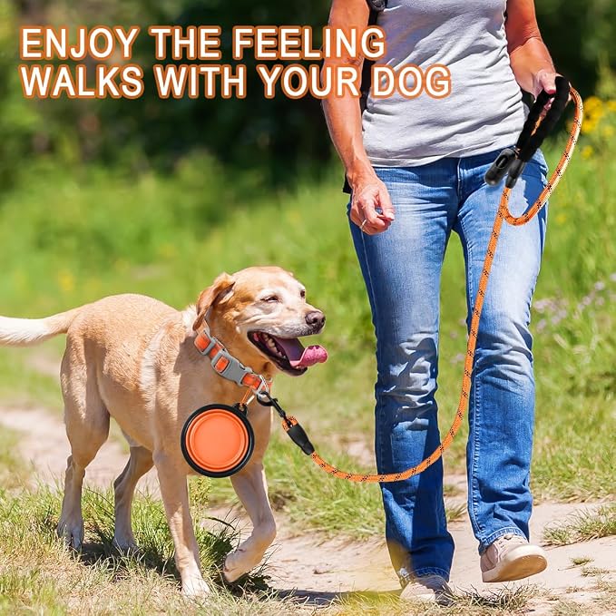 BARKBAY Dog Leashes for Large Dogs Heavy Duty Dog Leash 4/5/6 FT with Comfortable Padded Handle and Highly Reflective Threads for Medium Large Dogs Walking Training Running (6FT-1/2'',Orange) - Image 7